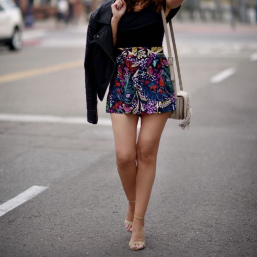 Topshop Matisse Colorful Floral Print Shorts